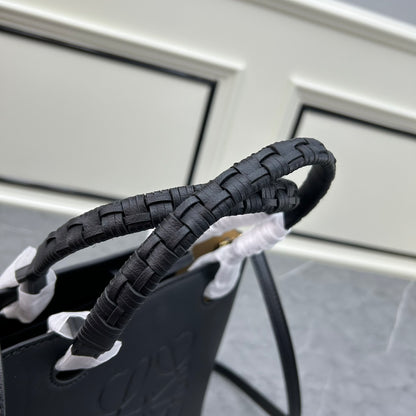 Loewe Anagram Embossed Small Leather Tote Bag "Black"
