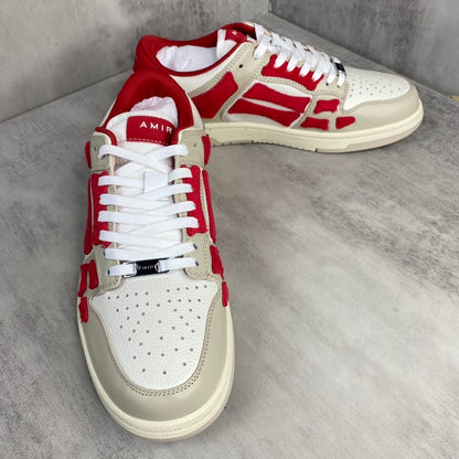Amiri Skel Top Low "White Red Chenille"