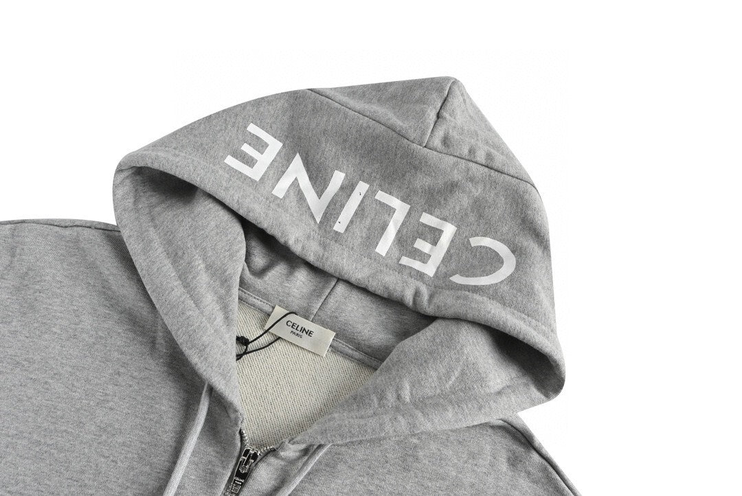 Celine Zip-Up Hoodie "Grey"