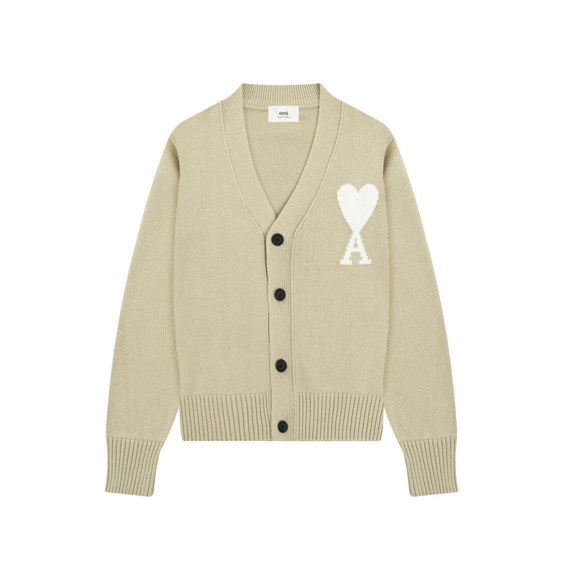 AMI Paris Ami De Coeur Cardigan "Beige"