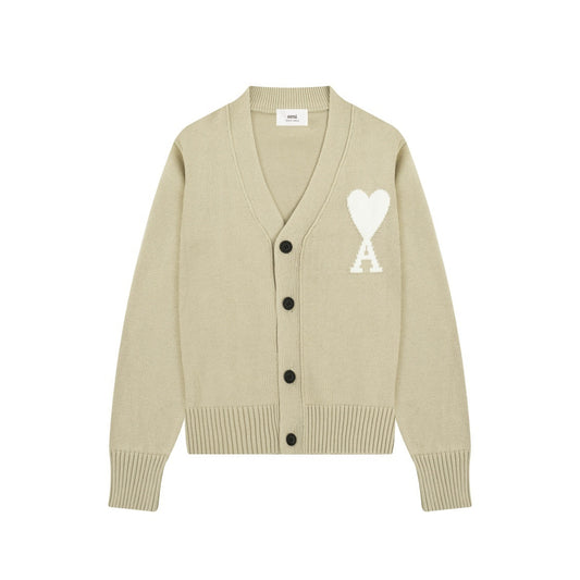 AMI Paris Ami De Coeur Cardigan "Beige"