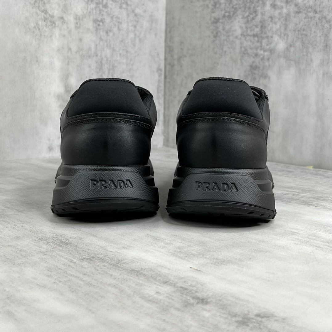 Prada Leather and Re-Nylon Sneakers "Black"