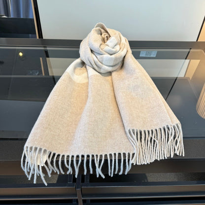 Jacquemus Logo Fringed Scarf "Cream"