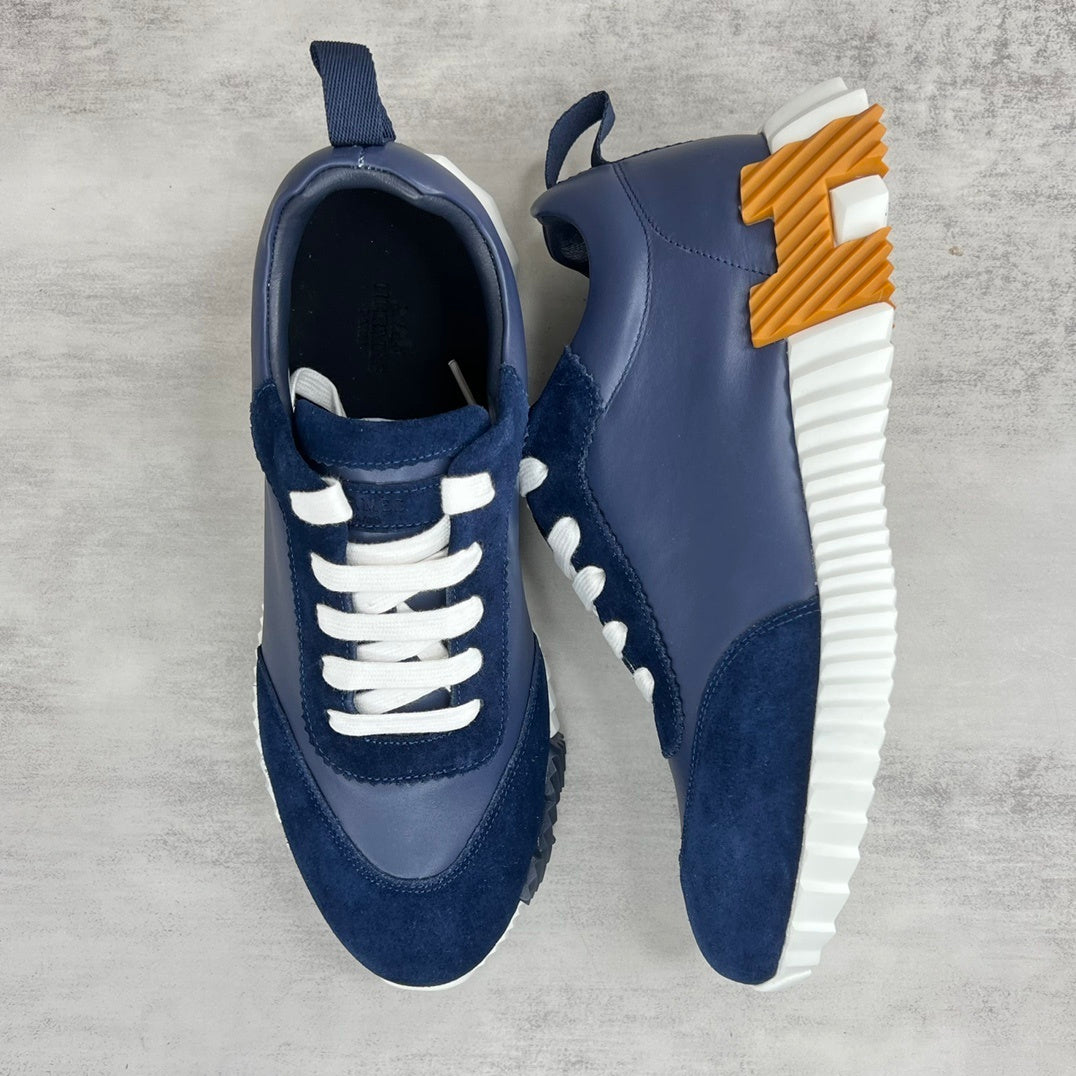 Hermes Bouncing Sneakers "Blue-White-Brown"