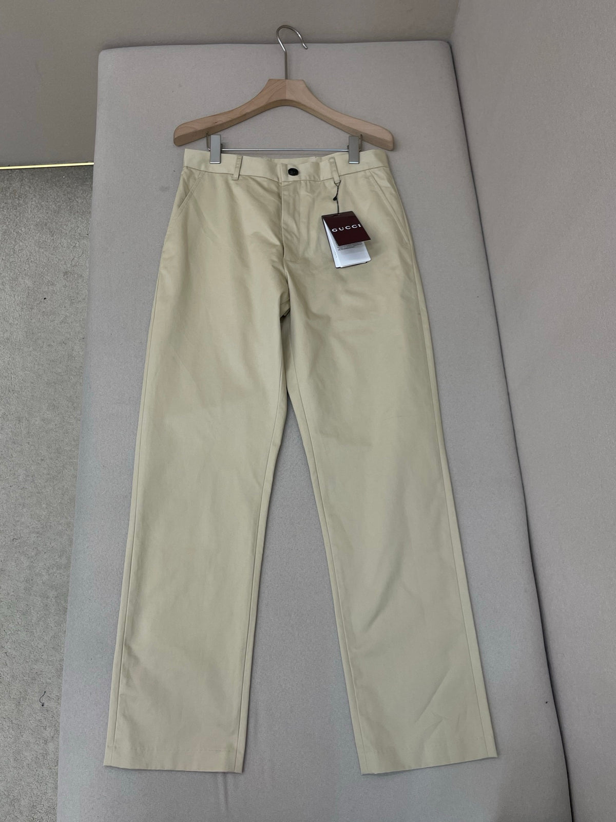 Gucci Cotton Twill Pants with Embroidery "Sand"