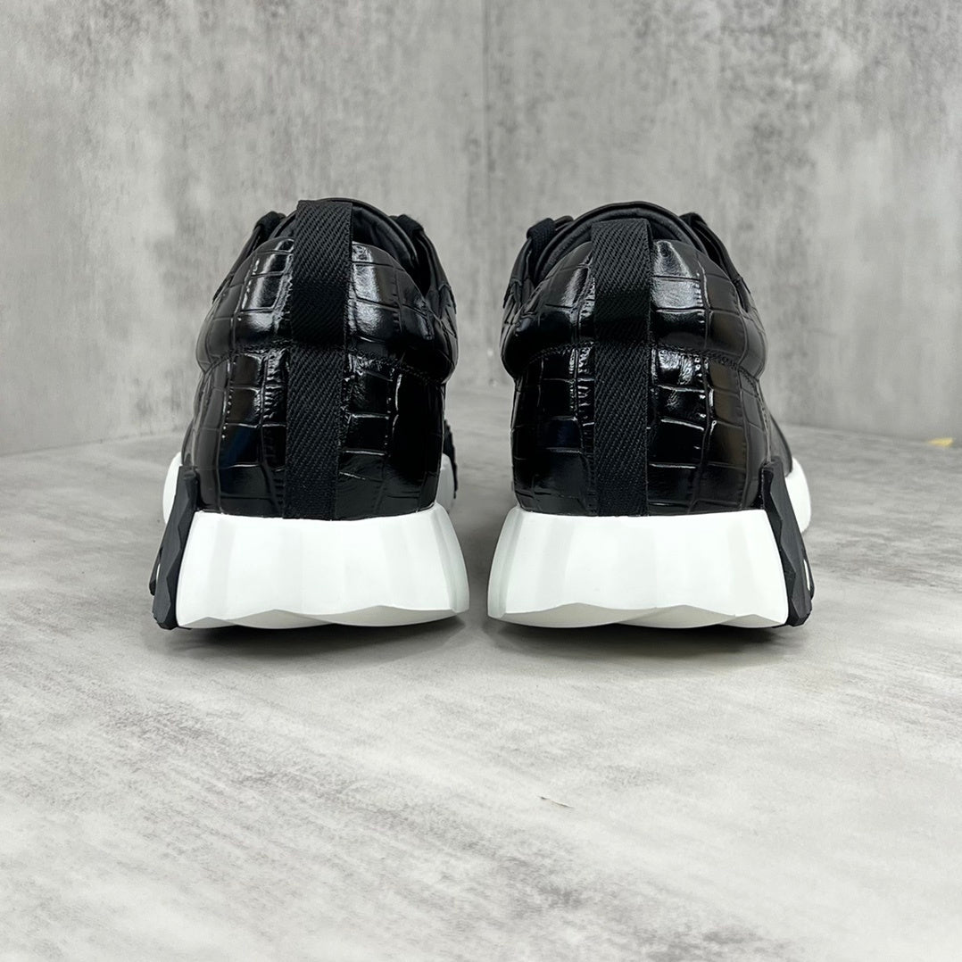 Hermes Bouncing Sneakers "Black Crocodile Pattern"