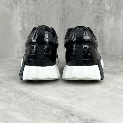 Hermes Bouncing Sneakers "Black Crocodile Pattern"