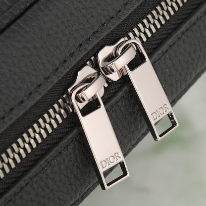 Dior Rider Zip Messenger Bag "Black Dior Gravity Grain Leather & Grained Calfskin"