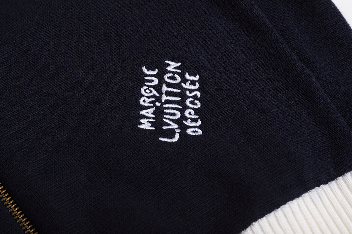 Louis Vuitton Knitted Cotton Sailor Blouson "Navy Blue"