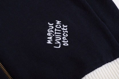 Louis Vuitton Knitted Cotton Sailor Blouson "Navy Blue"