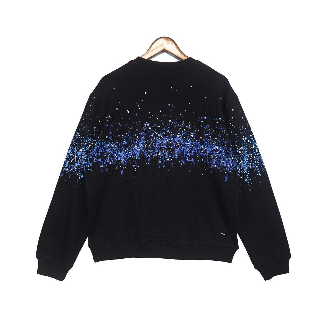 Amiri Crystal Splash Logo Sweatshirt "Black-Blue"