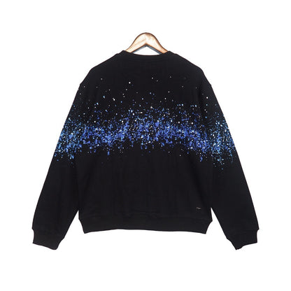 Amiri Crystal Splash Logo Sweatshirt "Black-Blue"