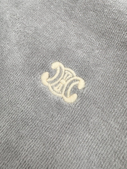 Celine Velvet Tracksuit Zip-up Hoodie "Grey"