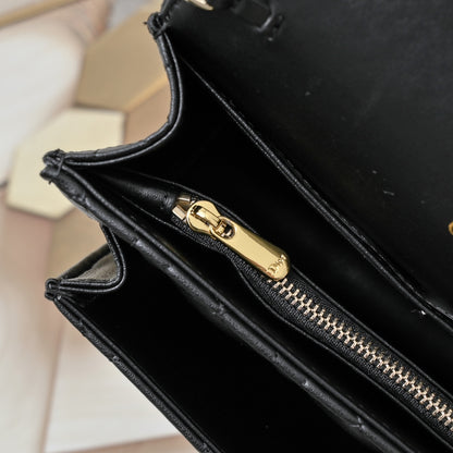 Dior My Dior Daily Pouch with Chain "Black Cannage Lambskin"