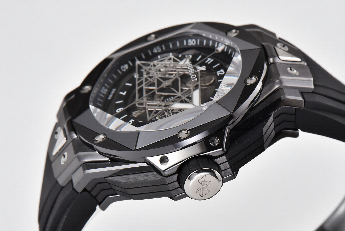 Hublot Big Bang Sang Bleu II 45mm Black Rubber Strap Black Dial