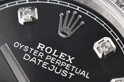 Rolex DateJust 36mm Jubilee Bracelet Black Diamond Dial