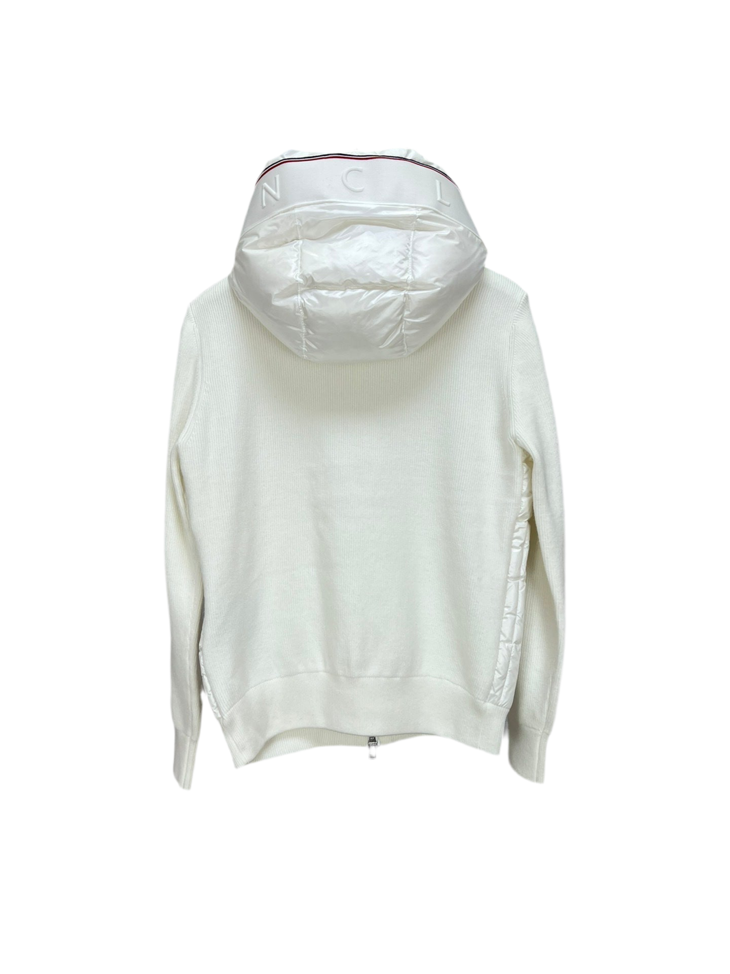 Moncler Paneled Down and Wool Jacket "White"