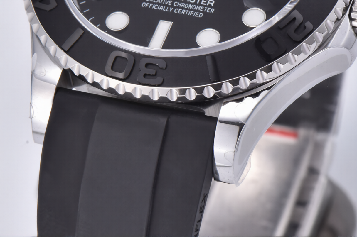 Rolex Yacht-Master 42mm Black Rubber Strap Black Dial
