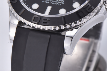 Rolex Yacht-Master 42mm Black Rubber Strap Black Dial