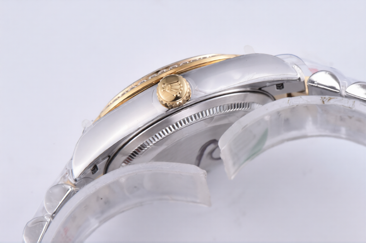 Rolex Date Just 31mm SS/YG Jubilee Bracelet Diamond Bezel Red Dial