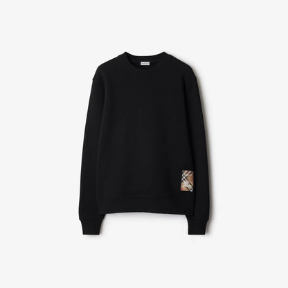 Burberry Check Label Cotton Sweatshirt "Black"