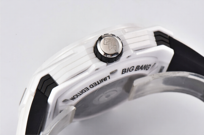 Hublot Big Bang Sang Bleu ll 45mm White Ceramic White Rubber Strap