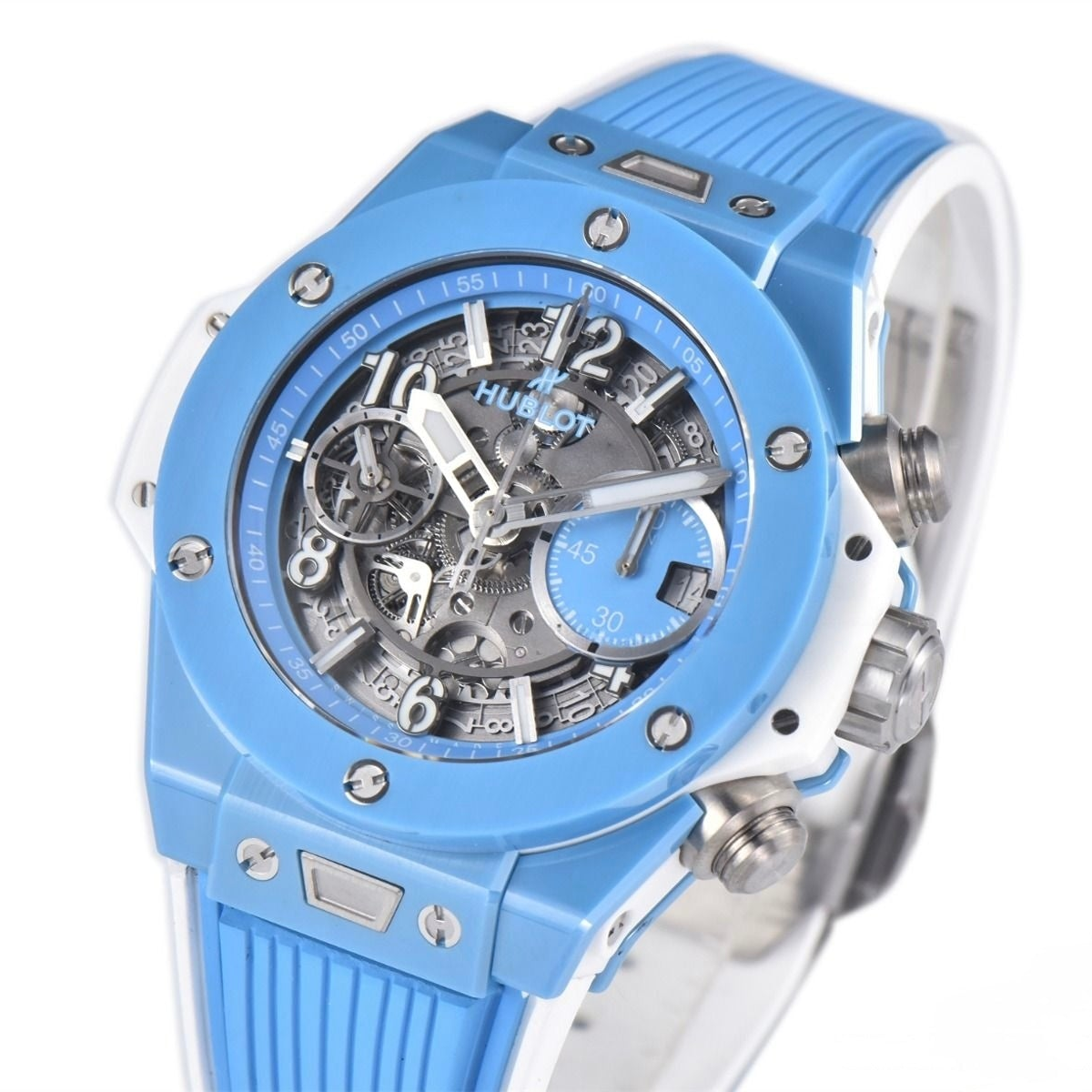 Hublot Big Bang Unico 44mm Blue Rubber Strap Skeleton Dial