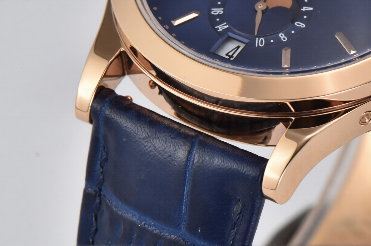 Patek Philippe Grand Complications Moonphase 38.5mm Rose Gold Blue Leather and Dial