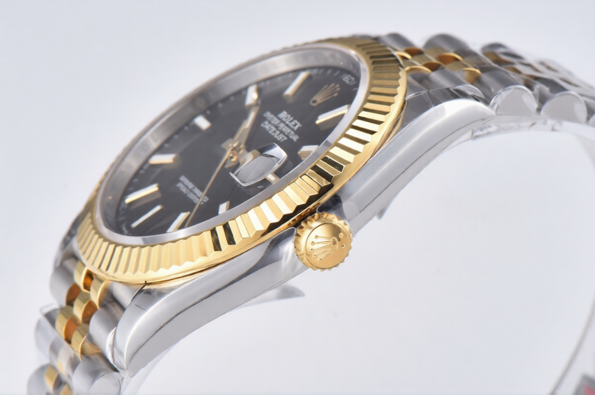 Rolex Date Just 41mm SS/YG Jubilee Bracelet Black Dial