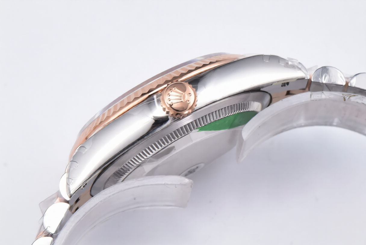 Rolex Date Just 36mm SS/RG Jubilee Bracelet Steel Silver Leaf Dial