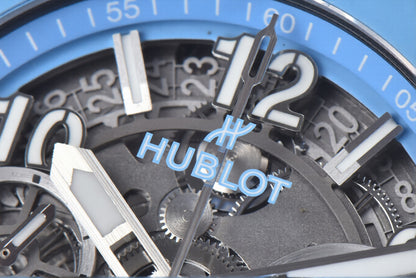 Hublot Big Bang Unico 44mm Blue Rubber Strap Skeleton Dial