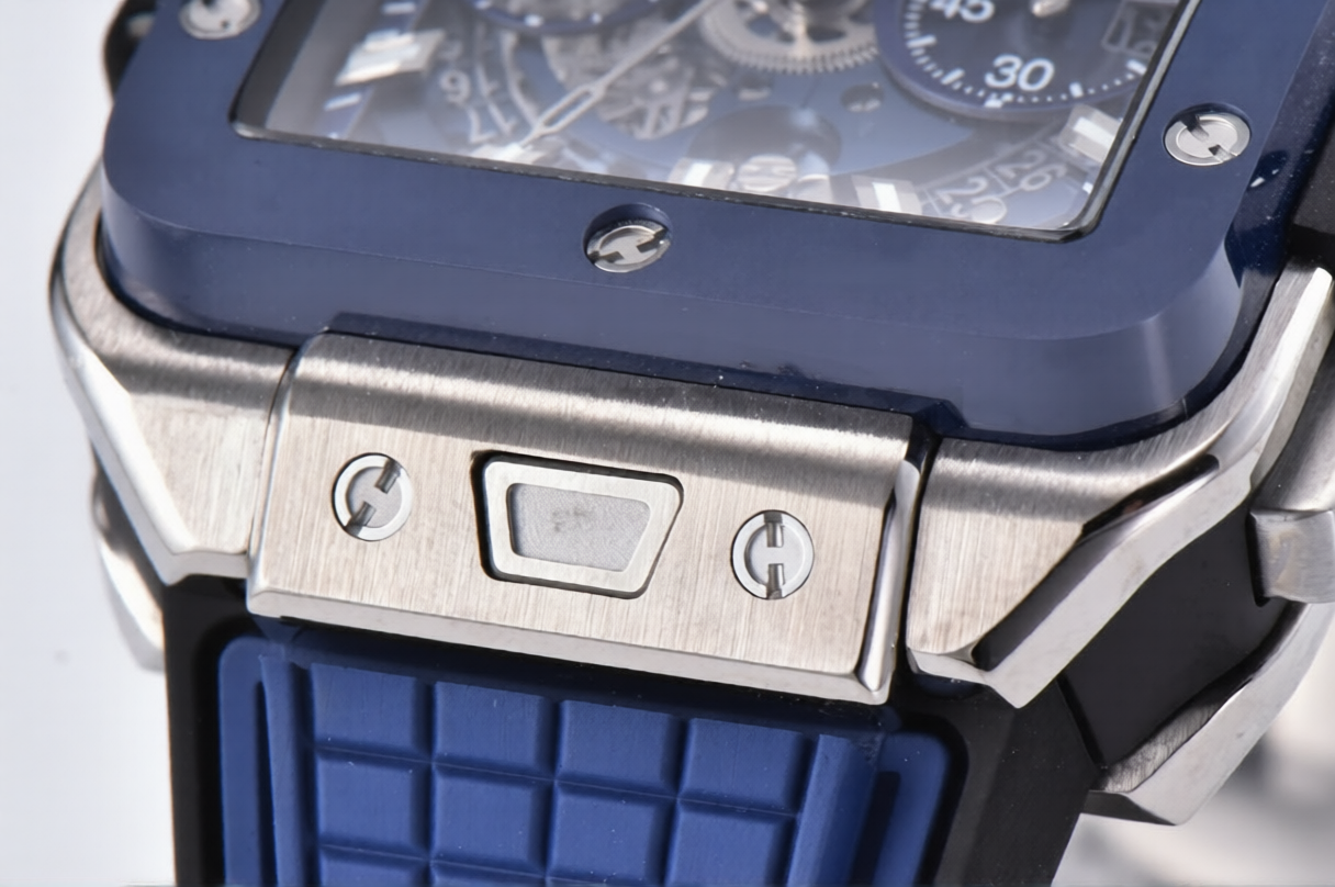 Hublot Square Bang Unico 42mm Blue Rubber Strap Skeleton Dial