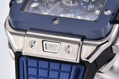 Hublot Square Bang Unico 42mm Blue Rubber Strap Skeleton Dial