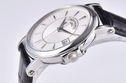 Patek Philippe Calatrava 38mm Black Leather White Dial