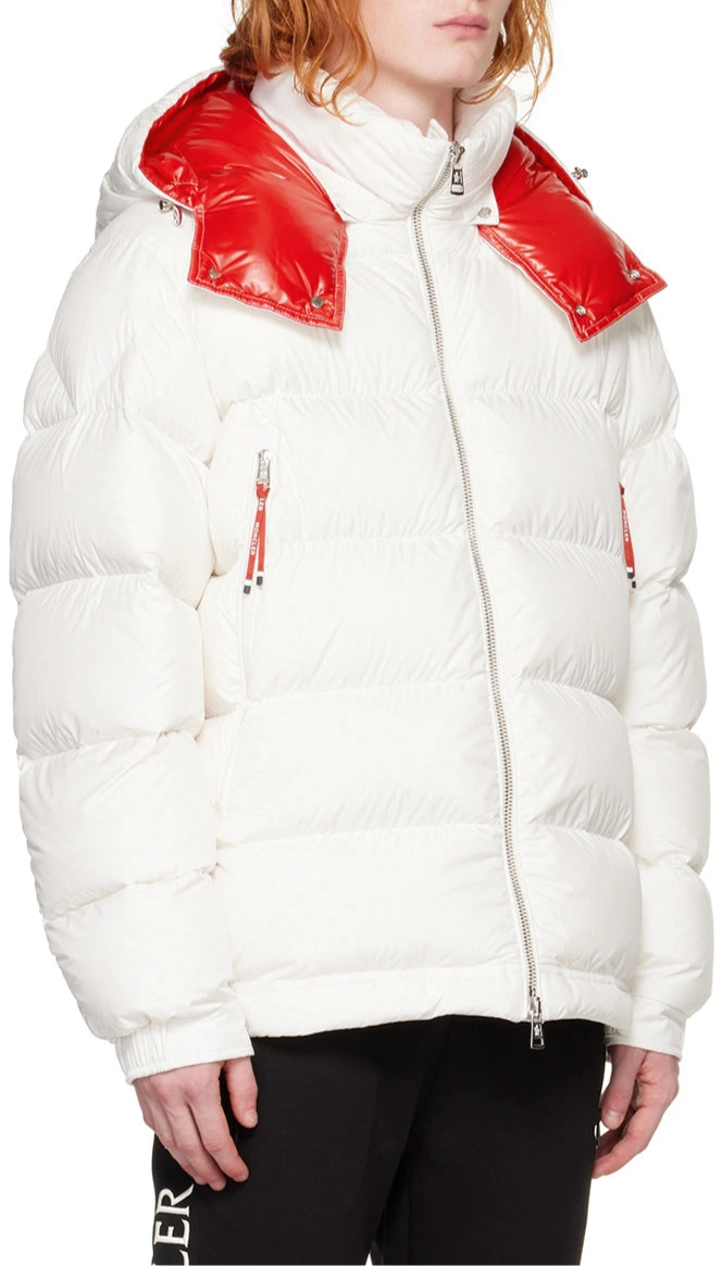Moncler Poirier Down Jacket "White-Red"