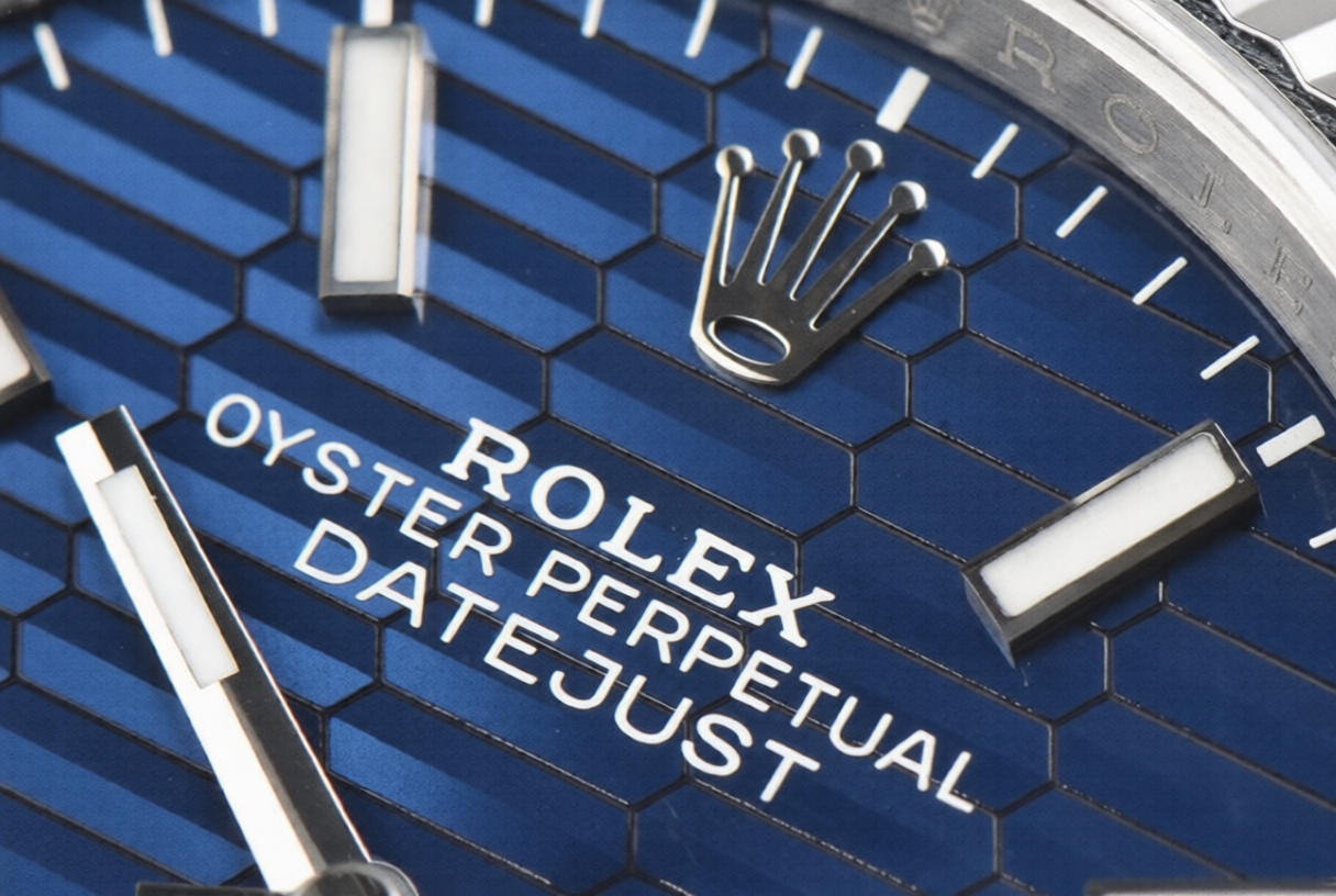 Rolex Date Just 36mm Jubilee Bracelet Blue Fluted Dial