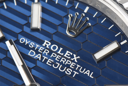 Rolex Date Just 36mm Jubilee Bracelet Blue Fluted Dial