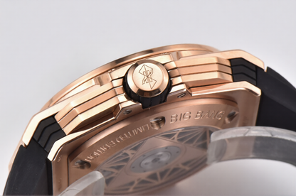 Hublot Big Bang Sang Bleu II Chrono 45mm Rose Gold Black Rubber Strap Black Dial