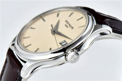 Patek Philippe Calatrava Brown Leather White Dial