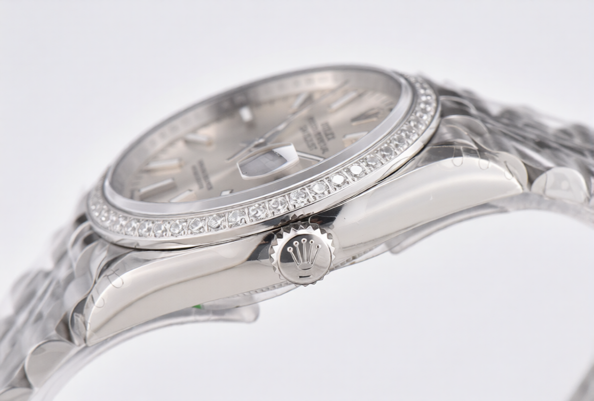 Rolex Date Just 36mm Jubilee Bracelet Silver Diamond Dial