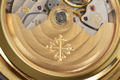 Patek Philippe Calatrava 39mm Gold Brown Leather White Dial