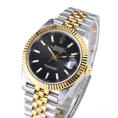 Rolex Date Just 41mm SS/YG Jubilee Bracelet Black Dial