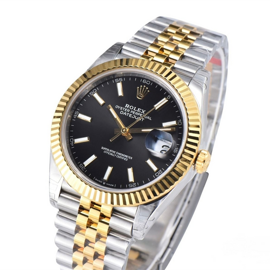 Rolex Date Just 41mm SS/YG Jubilee Bracelet Black Dial