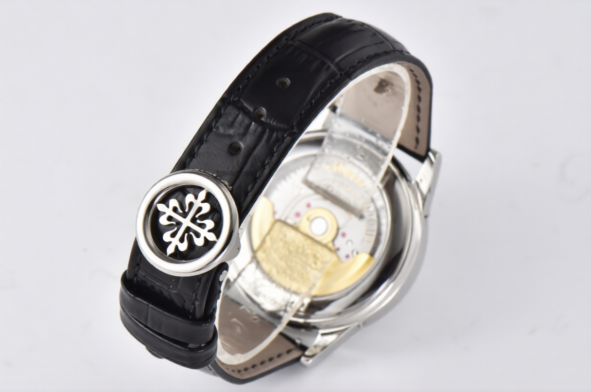 Patek Philippe Grand Complications Moonphase 38.5mm Black Leather White Dial