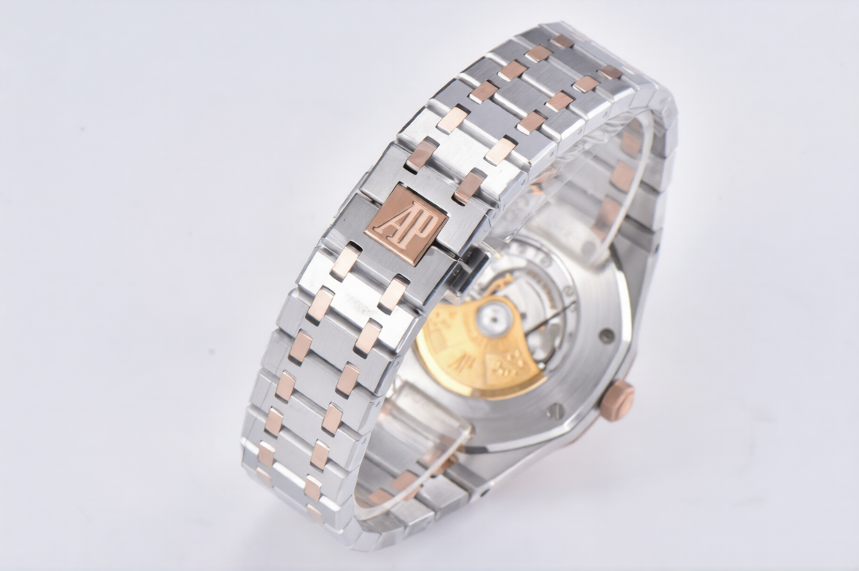 Audemars Piguet Royal Oak 41mm Rose Gold and Steel White Dial