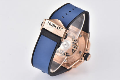 Hublot Big Bang Sang Bleu II Chrono 45mm Rose Gold Blue Rubber Strap Blue Dial