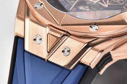 Hublot Big Bang Sang Bleu II Chrono 45mm Rose Gold Blue Rubber Strap Blue Dial