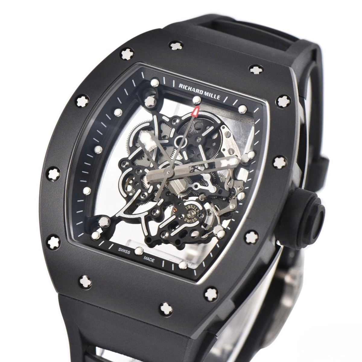 Richard Mille RM055 43mm Black Rubber Strap Black Bezel Black Crown