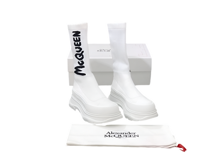 Alexander McQueen Tread Slick Boot "Ribbed White"