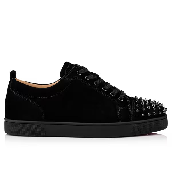 Christian Louboutin Louis Junior Spikes Orlato Veau Velours "Black"